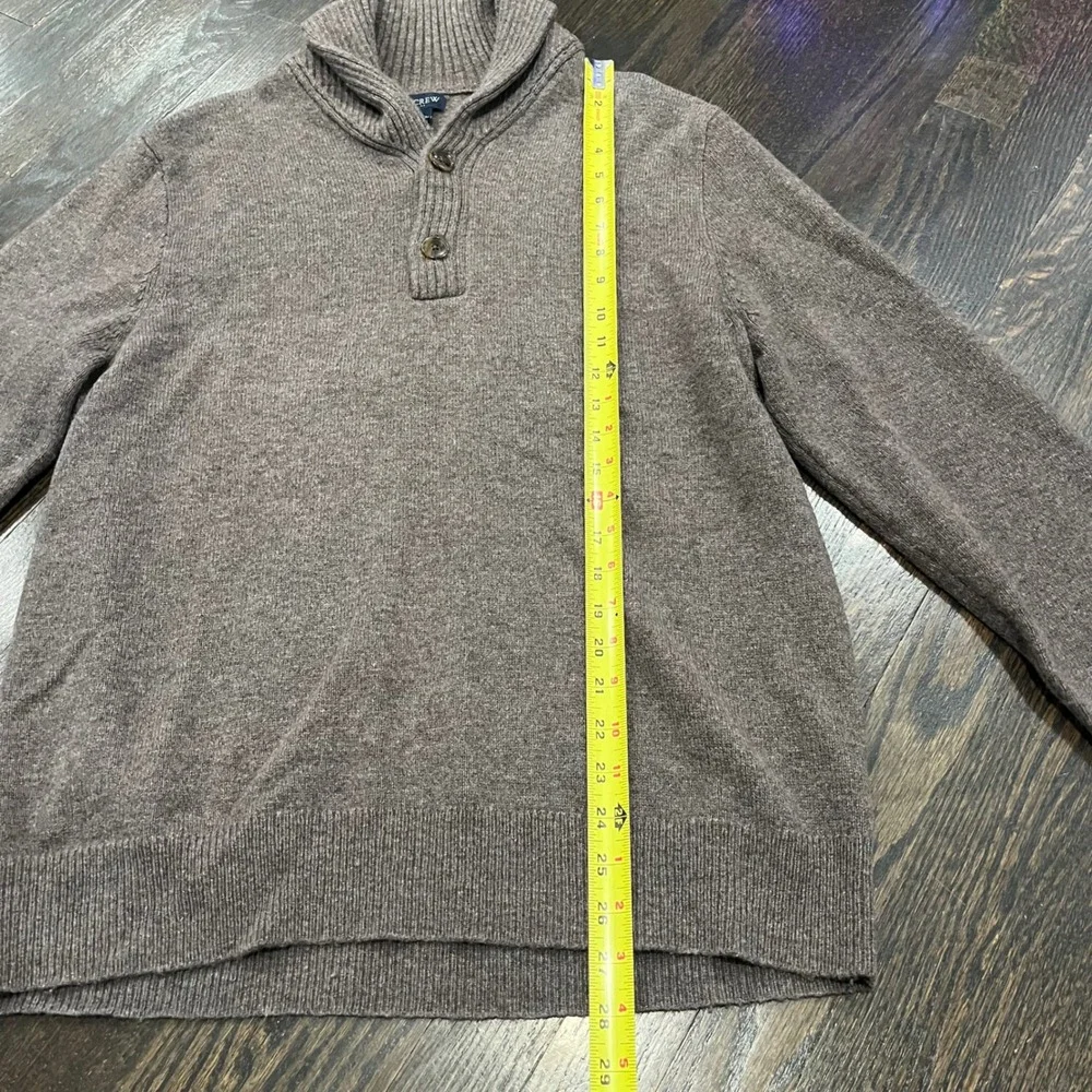 J Crew Shawl Collar Sweater Men's Large‎ Brown Supersoft LambsWool Blend Preppy